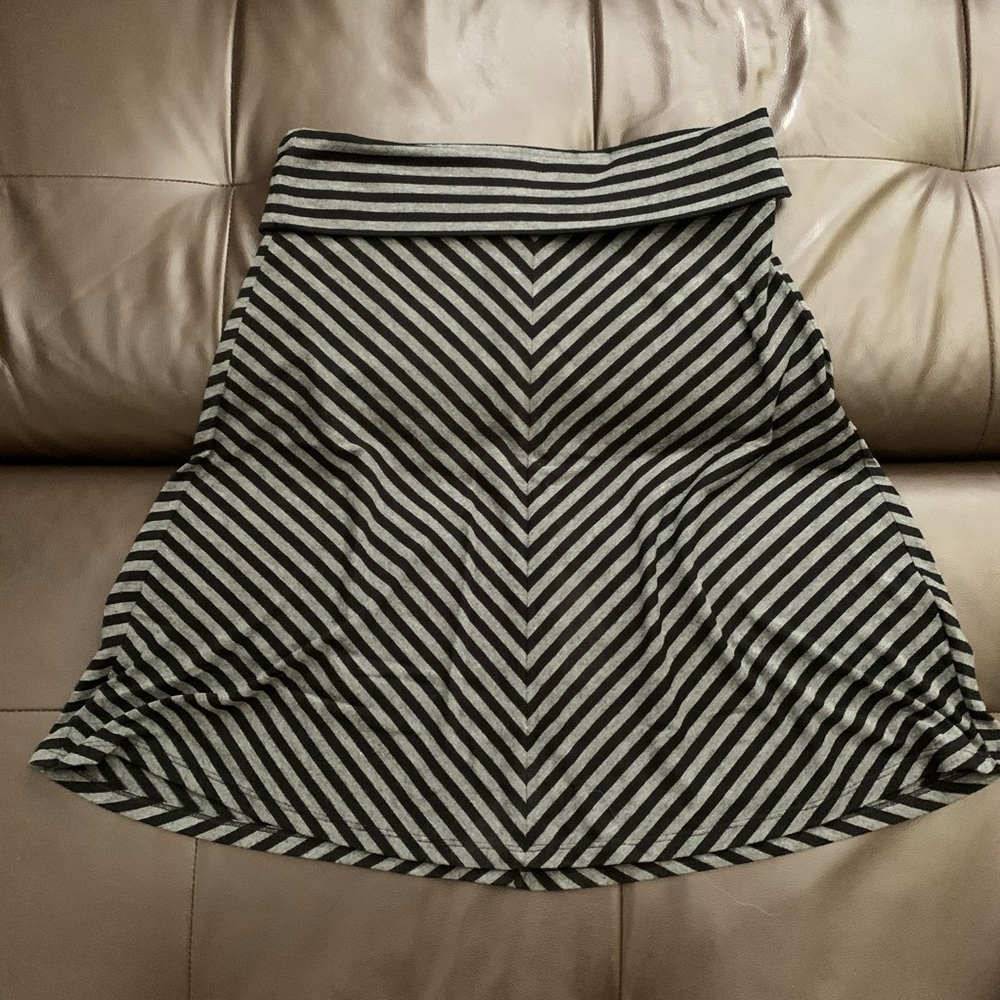 Gray Striped Skirt